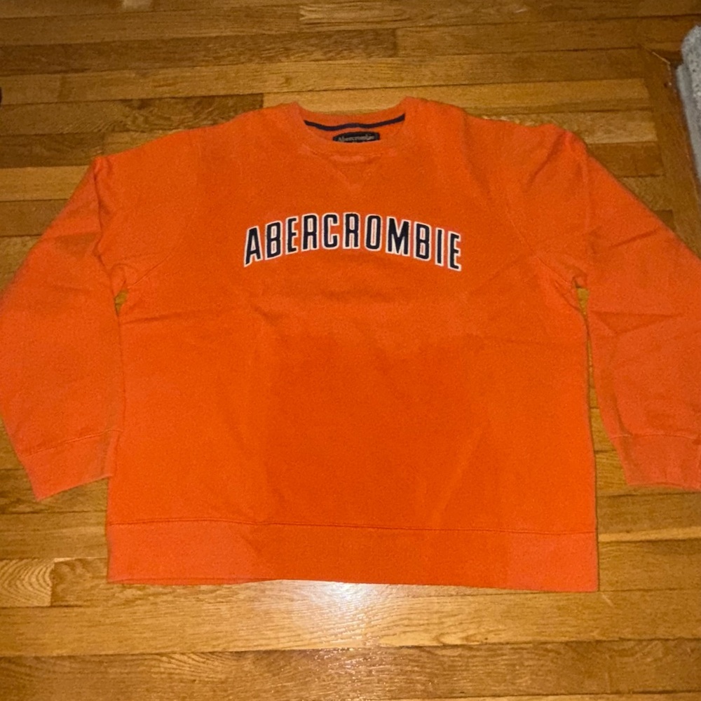 Abercrombie & Fitch Men's Orange Sweatshirt XL Vintage - Picture 3 of 8